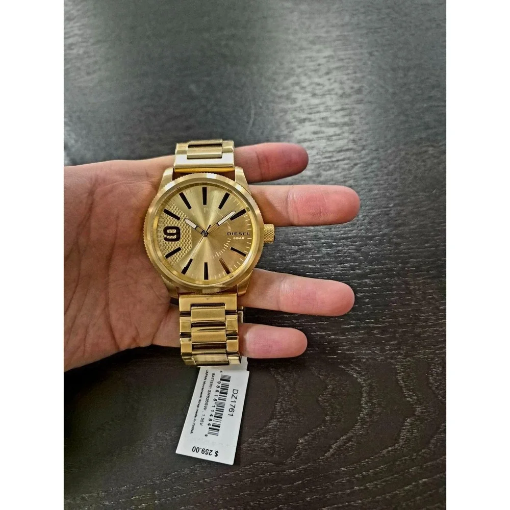 Diesel Men's Rasp Gold-Tone Stainless Steel Bracelet Watch 46x53mm